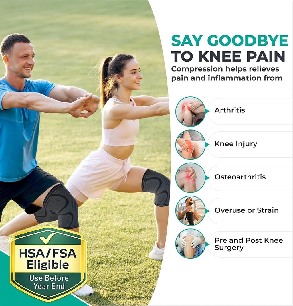 Ultra-Lightweight Knee Support Compression Sleeve – 2-Pack for Active Lifestyles