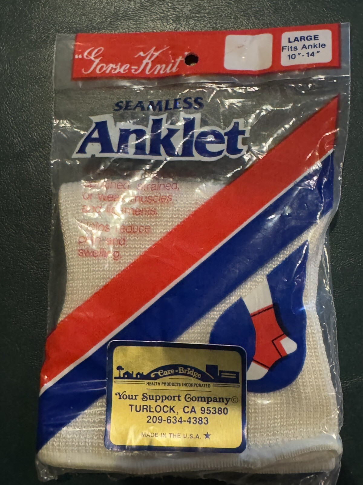 Seamless Anklet Elastic Knit Ankle Support – Large Fits Ankle 10”-15” New