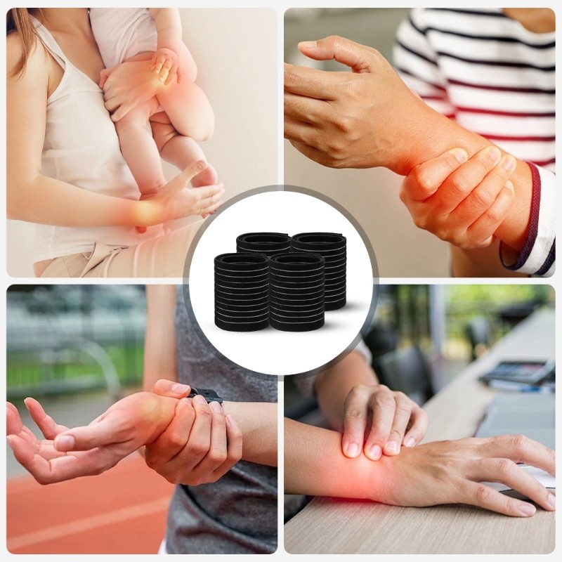 4Pcs Comfortable Elasticated Wrist Stabilizers Secure Fastening For Joint Relief