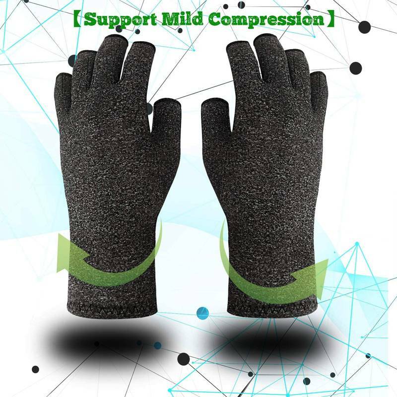 Copper Compression Gloves Carpal Tunnel Arthritis Therapeutic Brace Pain Relief