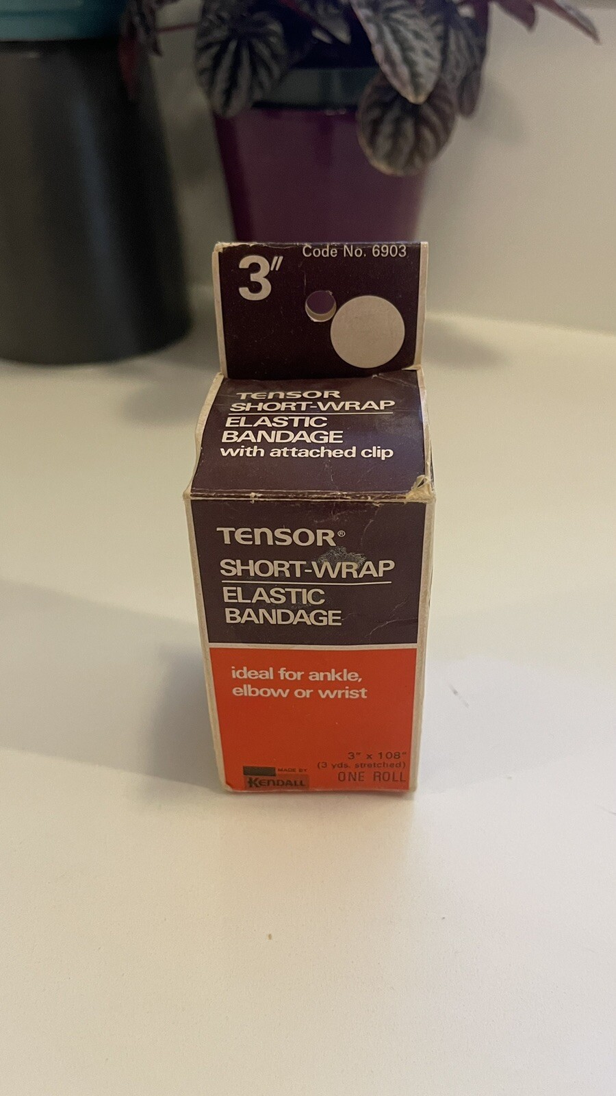 Vintage Kendall Tensor Attached Clip 3″ Elastic Bandage with Box