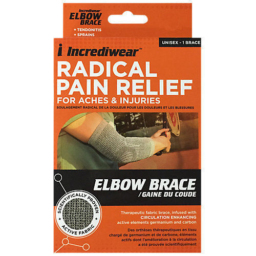Incrediwear Elbow Brace Support – Sml/Med or Large – Elbow Sleeve Grey NEW NIB