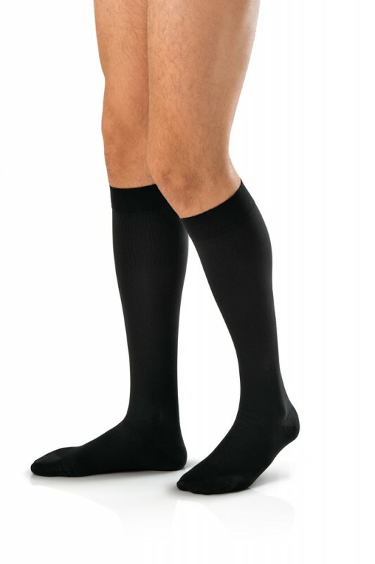 Jobst for Men 15-20 Closed Toe Knee High Ribbed Compression Socks – Black