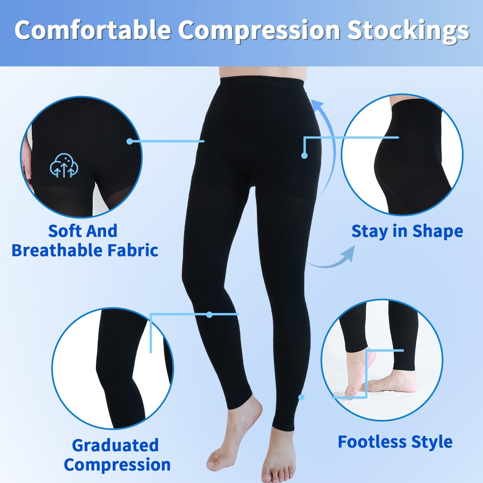 Medical Compression Leggings for Women & Men, 2030mmHg Compression Tights