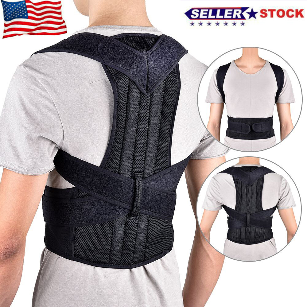 Medical Scoliosis Posture Corrector Spine Back Support Shoulder Brace Belt USPS