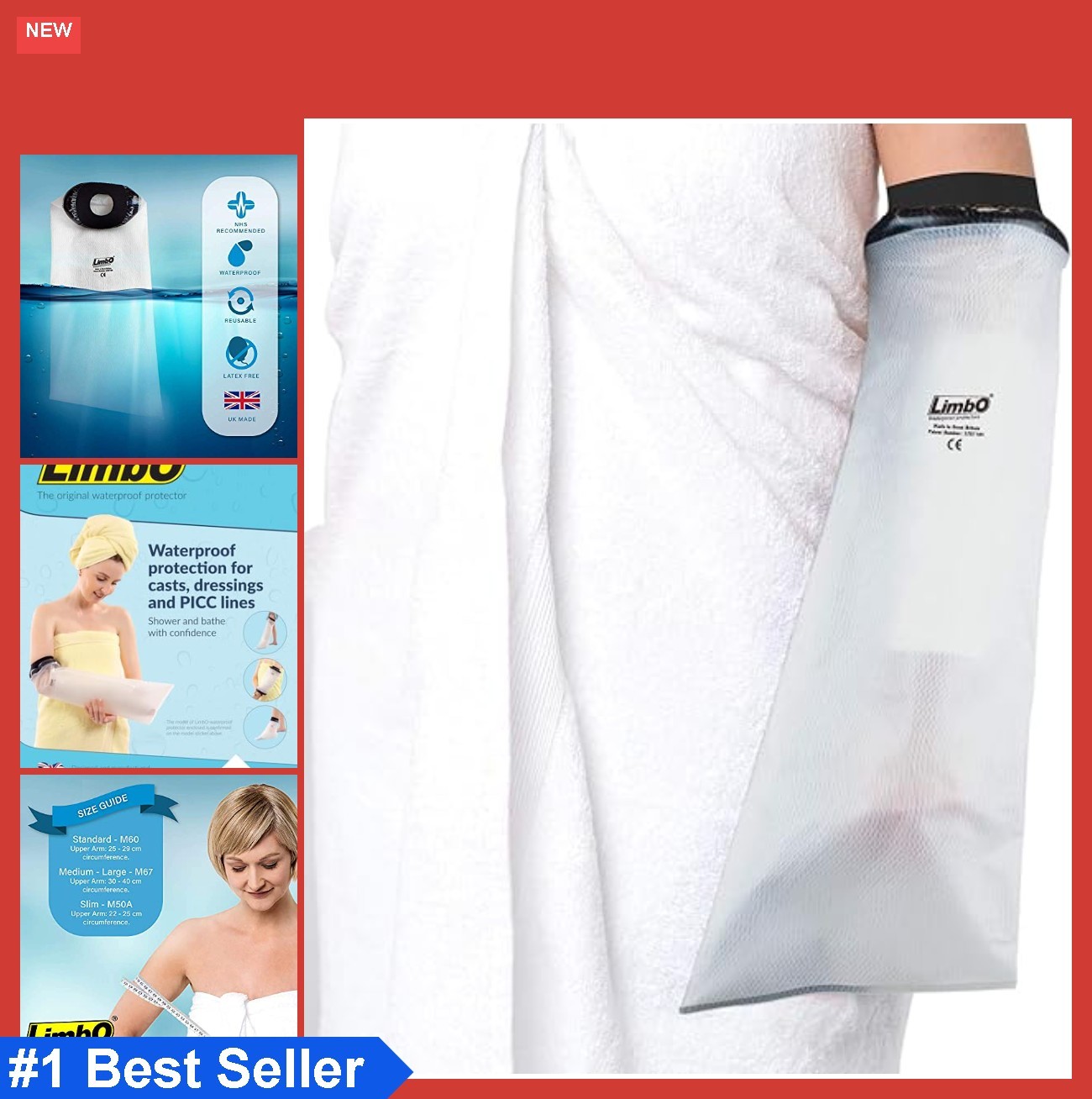 Waterproof Cast Protector Half Arm Self Sealing Submersible Shower Cover For