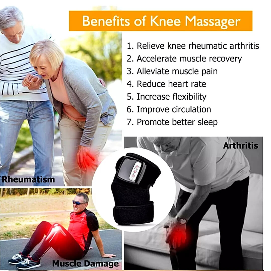 2026 Electric Heating Knee Massager Far Infrared Joint Brace Pain Relief Support