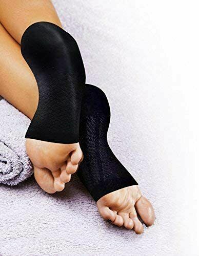 Doctor Developed Copper Foot Sleeves/Plantar Fasciitis Socks Pair Size L