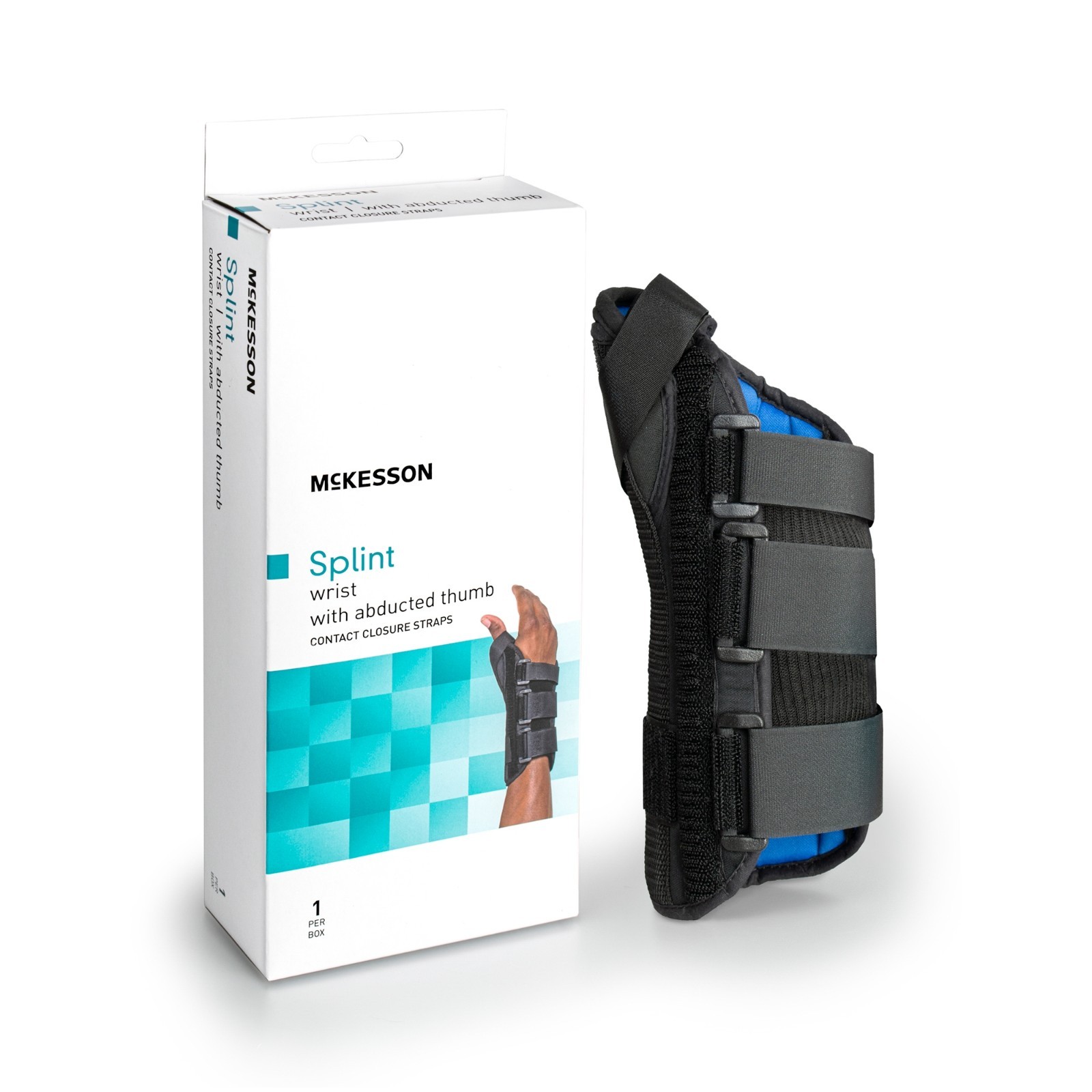 MCK Wrist Brace with Abducted Thumb Plastic Right Hand Black Medium