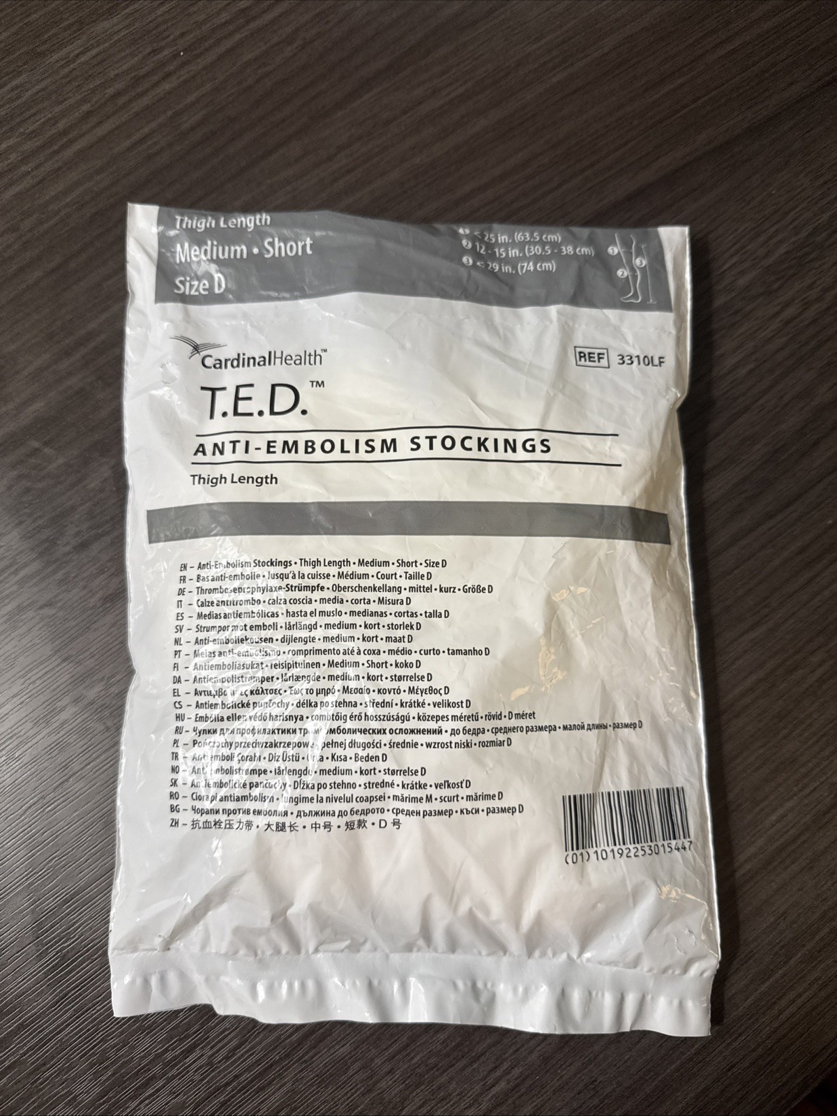Pair of T.E.D Thigh-Length Anti-Embolism Stockings Medium Short White Size D