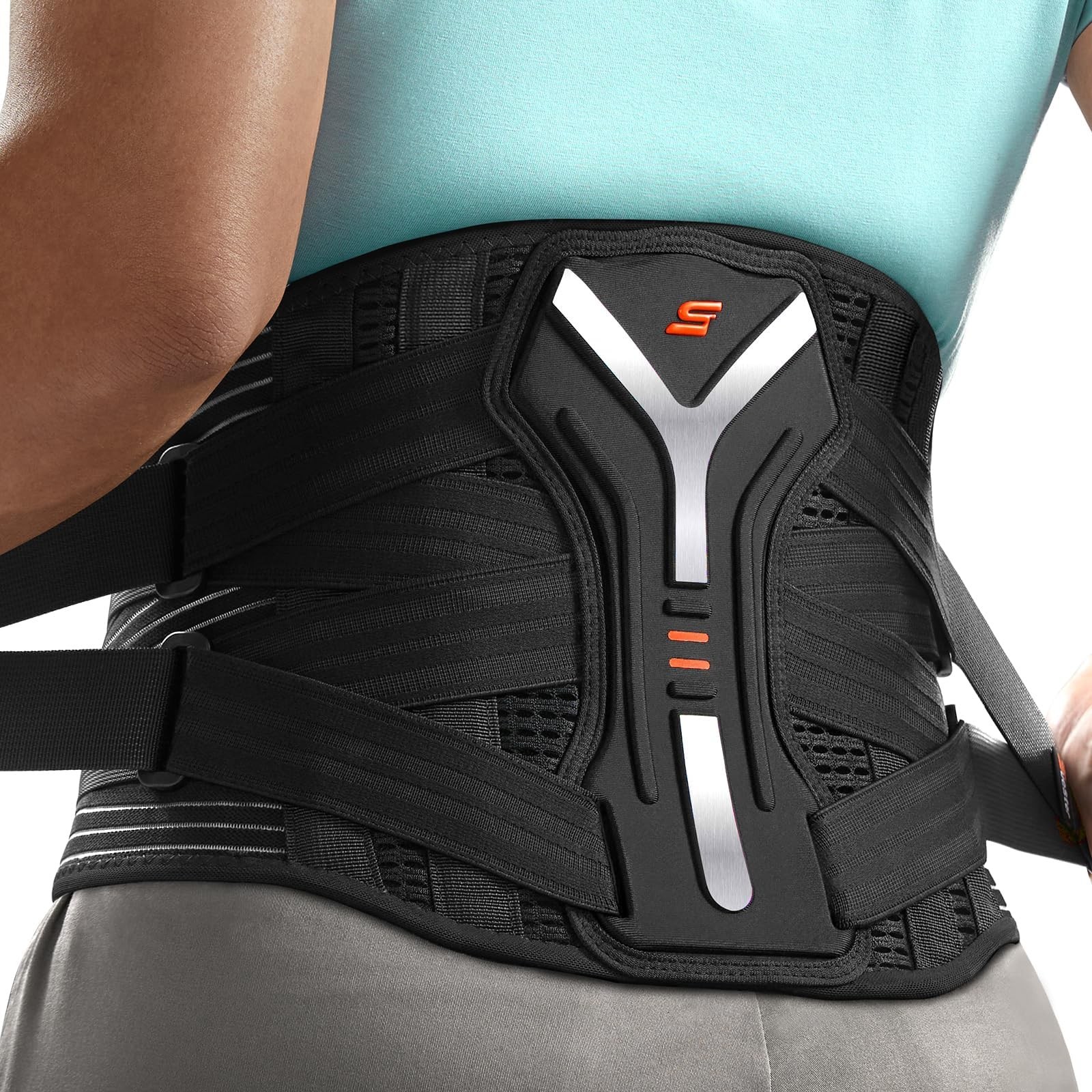 SueStar Back Brace for Lower Back Pain Relief with Y-Shaped Bionic Support Sy…
