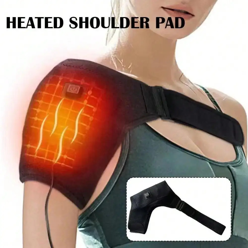 Electric Heated Shoulder Brace Wrap Massage Support Belt Keep Warm Strap