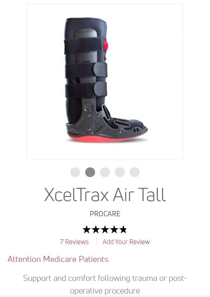 XCeltrax AIR TALL – DJO – DONJOY – Walking Air Boot FooT SIZE- LARGE – Black