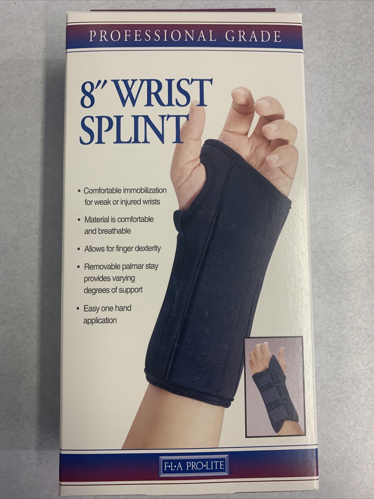 FLA Pro-Lite 8″ Wrist Splint Black Right Hand XL
