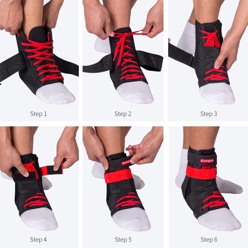 Kuangmi Adjustable Ankle Brace Support Sprain Protect Belt Exercise Ankle Pad