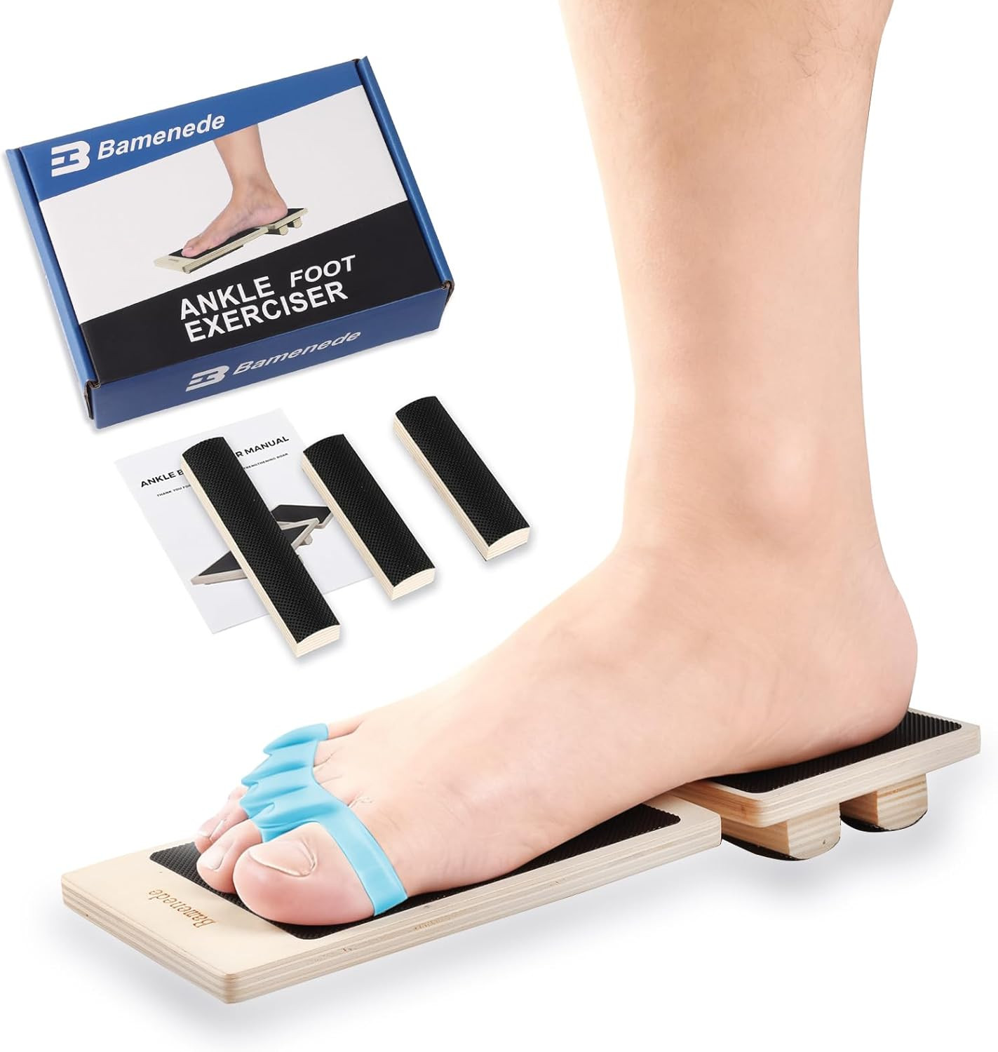 Ankle Foot Strengthener Balance Board with Toe Spacers for Rehab & Stability