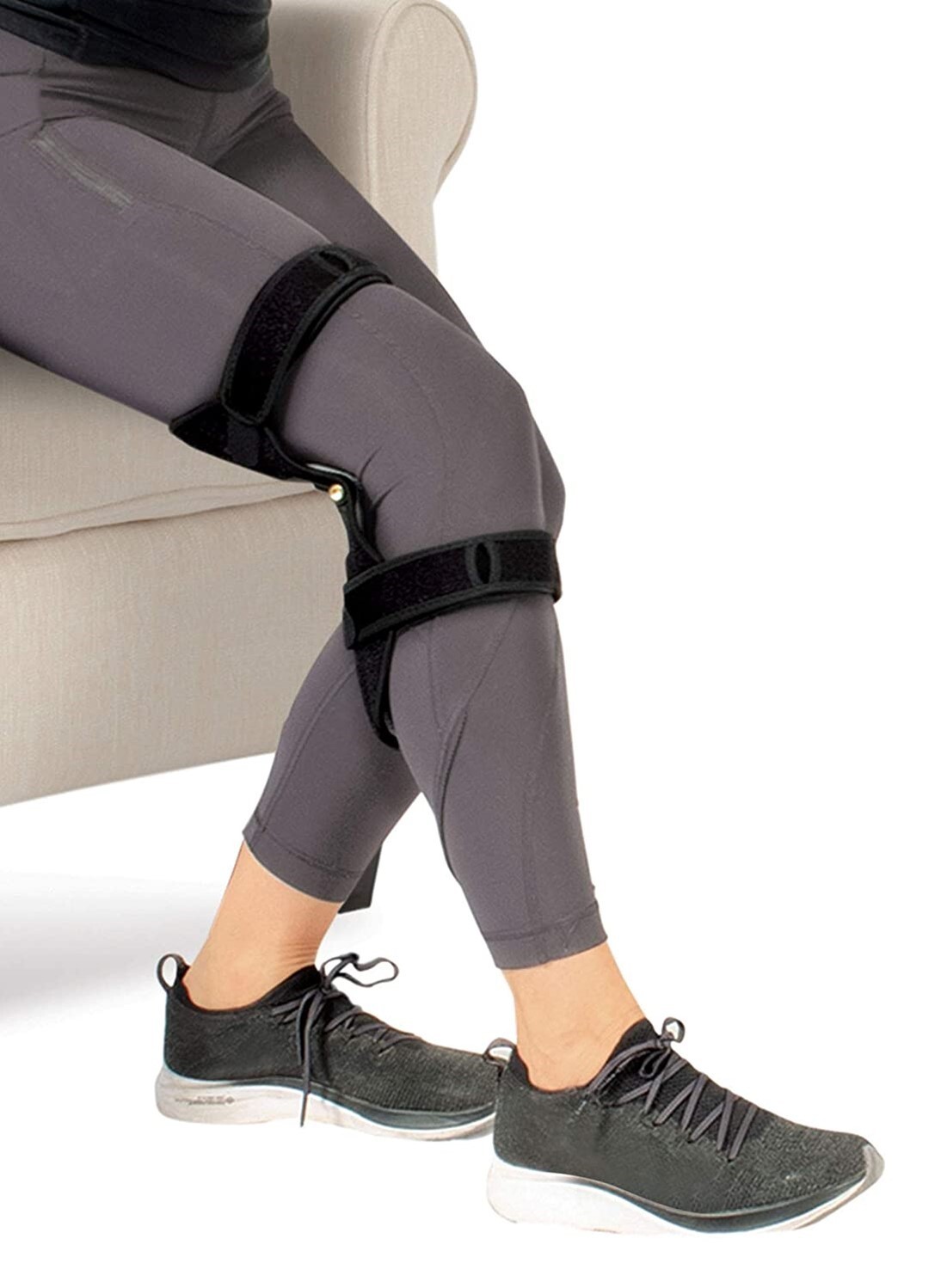 North American Health+Wellness Spring Powered Knee Support Unused One Size Black
