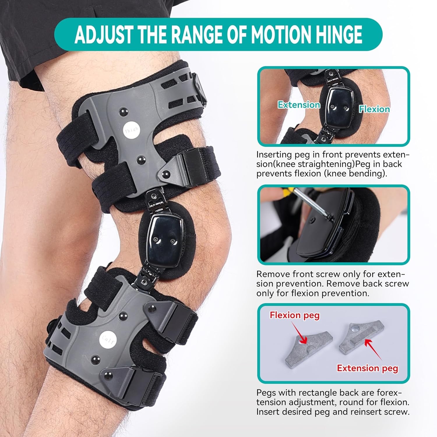 Gray left OA knee brace: unloader support for medial and lateral degeneration