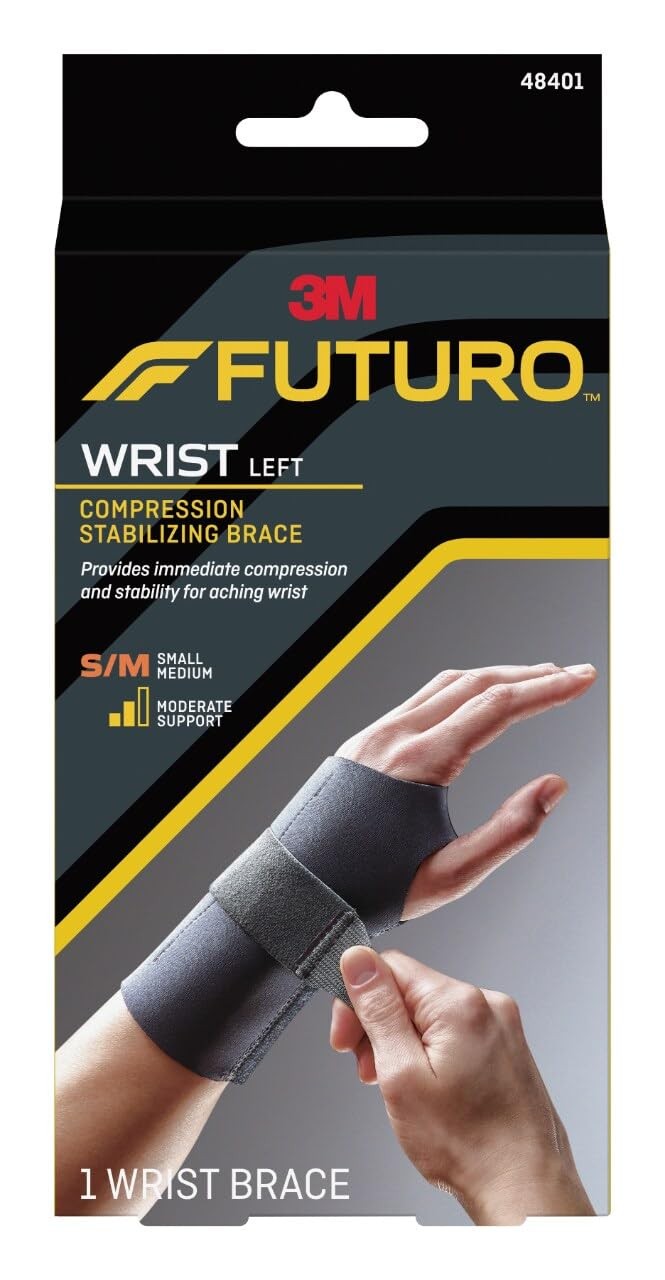 FUTURO Compression Stabilizing Wrist Brace, Breathable, Small/Medium