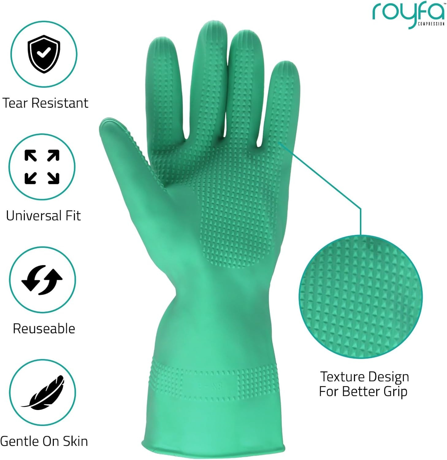 Donning Gloves for Compression Stockings – Gloves Universal Fit with Raised Ridg