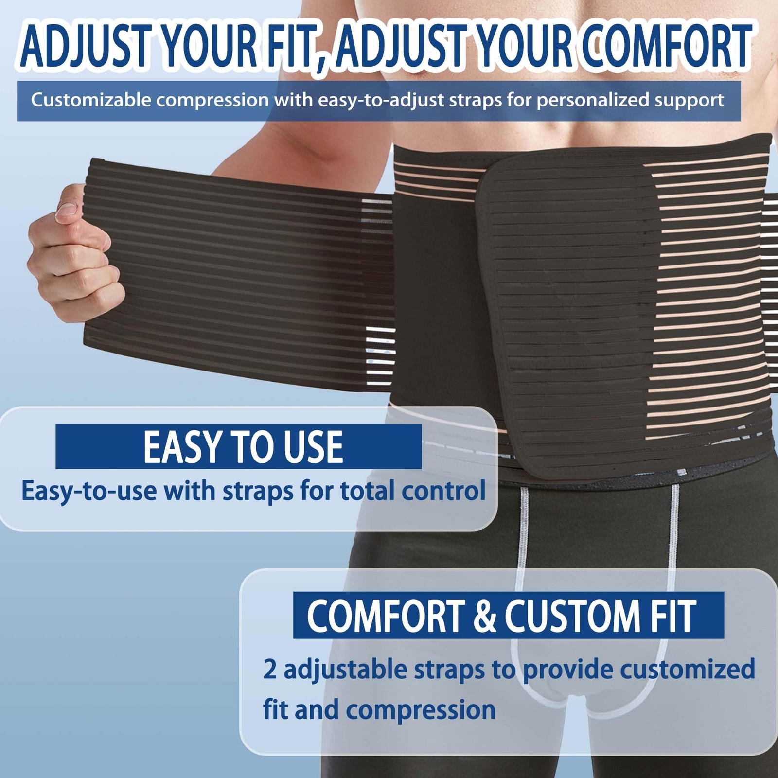 Abdominal Binder for Post Surgery & Postpartum Recovery, Abdomen Hernia Suppo…