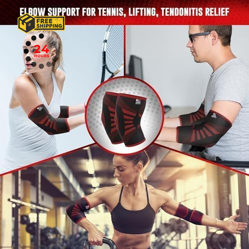 Nordic Lifting Elbow Compression Sleeves (1 Pair) – Small, Inferno Red
