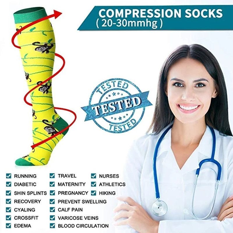 Cute Animal Socks – Running Medical Edema Varicose Veins Compression Women Sock