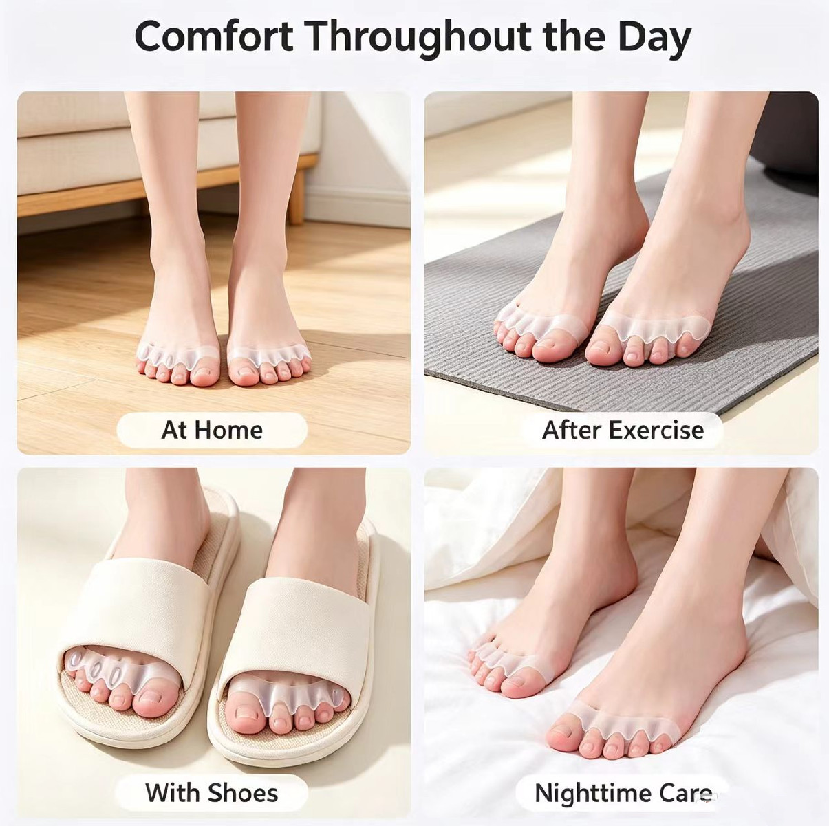 Bunion Toe Separators Silicone Toe Spacers for Hallux Valgus Foot Pain Relief