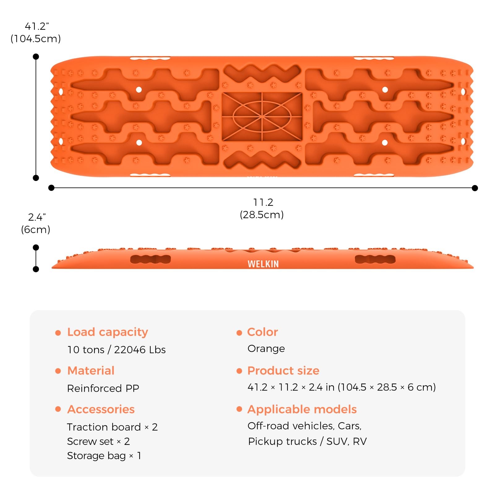10 TON Traction Boards, Recovery Tracks Mat for Off-Road Vehicles/SUVs/Cars/J…