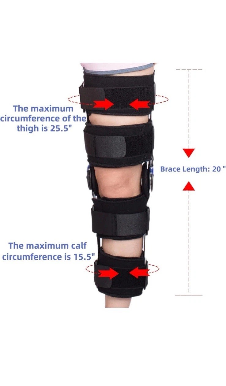 Adjustable Hinged ROM Knee Brace with Stabilizers for Post-Op Support