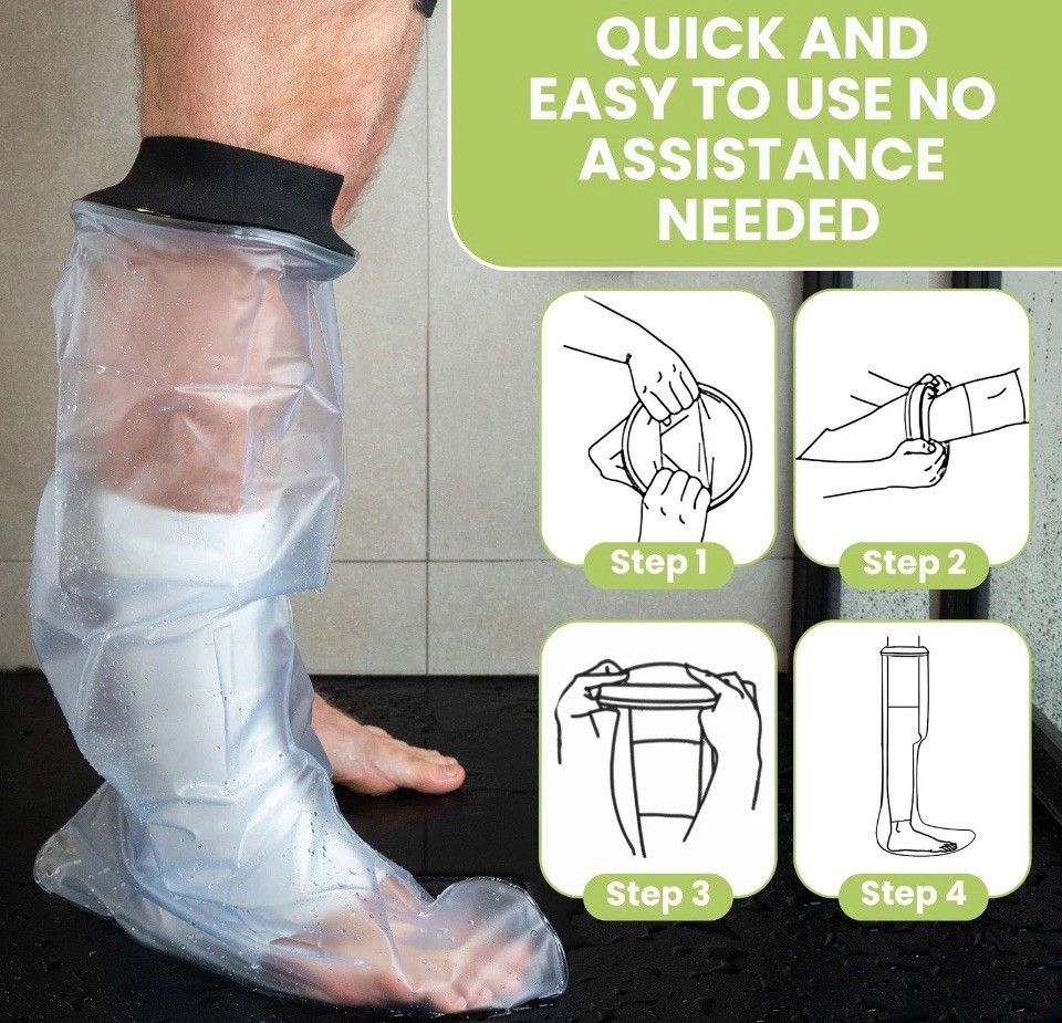 SEALCUFF Cast Covers for Shower Leg Adult, Waterproof Cast Protector Cover for