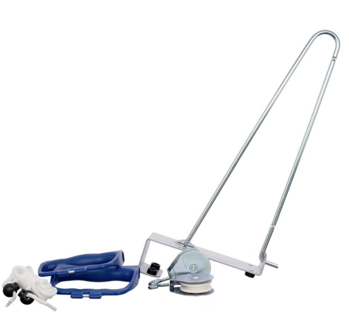 Shoulder & Arm Range of Motion Exercise Pulley w/ Door Anchor, Silver Blue