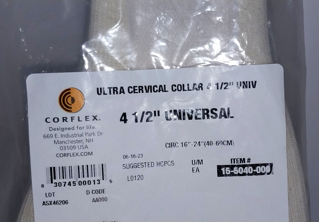 NEW Corflex Ultra Cervical Collar 4 1/2″, Universal, Soft Foam Cusion Neck Brace