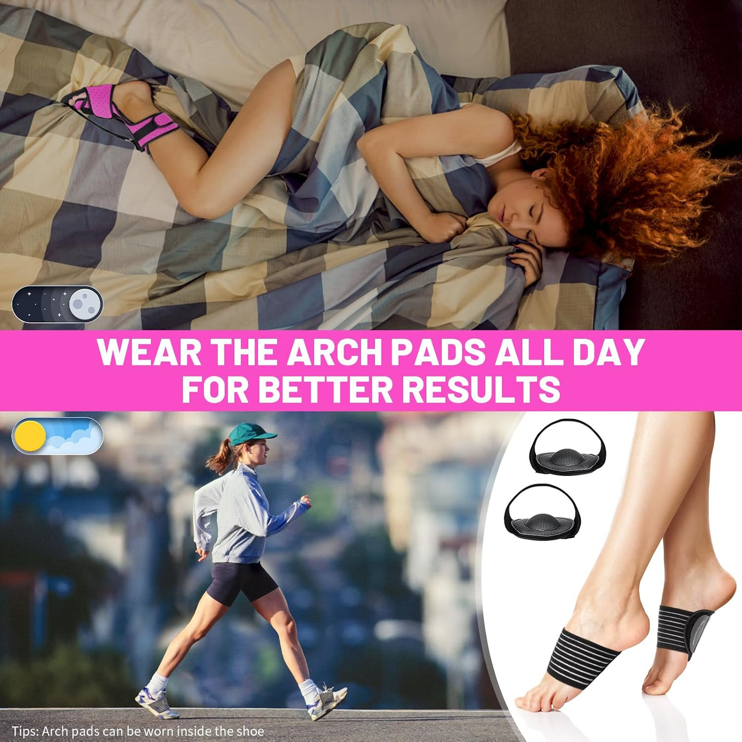 Plantar Fasciitis Night Splint: Adjustable Brace Witrarch Support | Dorsal Night