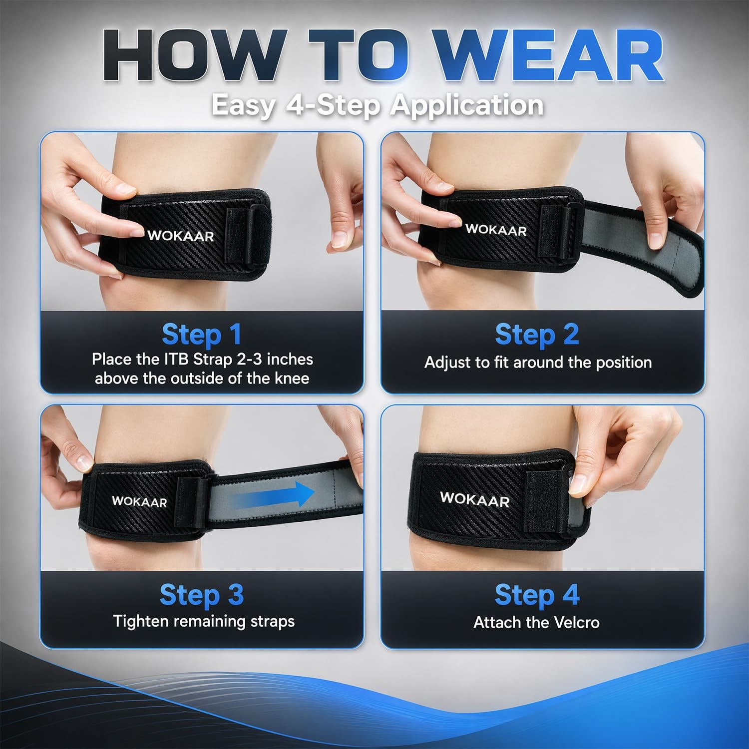 Wokaar IT Band Compression Wrap,High Elastic Lycra Pain Relief Sleeve…