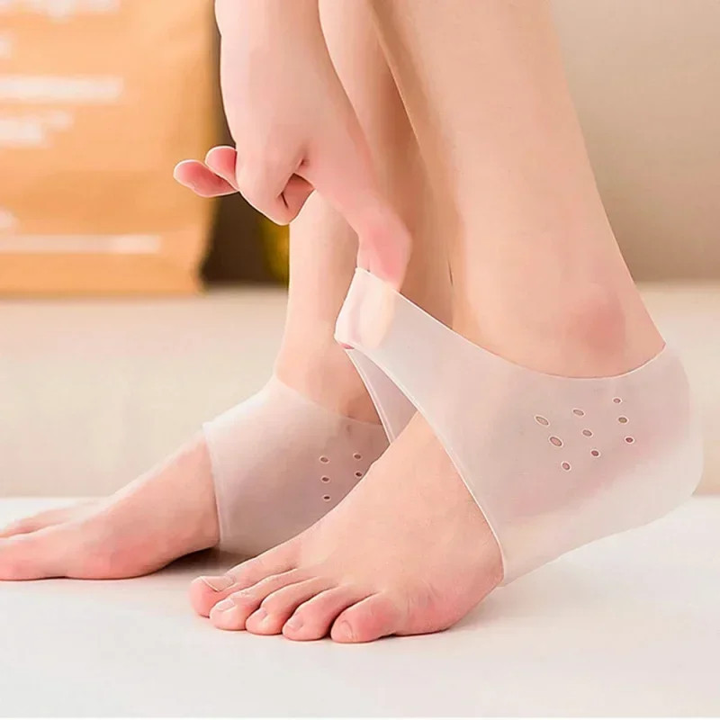 Invisible Height Increase Silicone Socks Gel Heel Pads Orthopedic Arch Support H