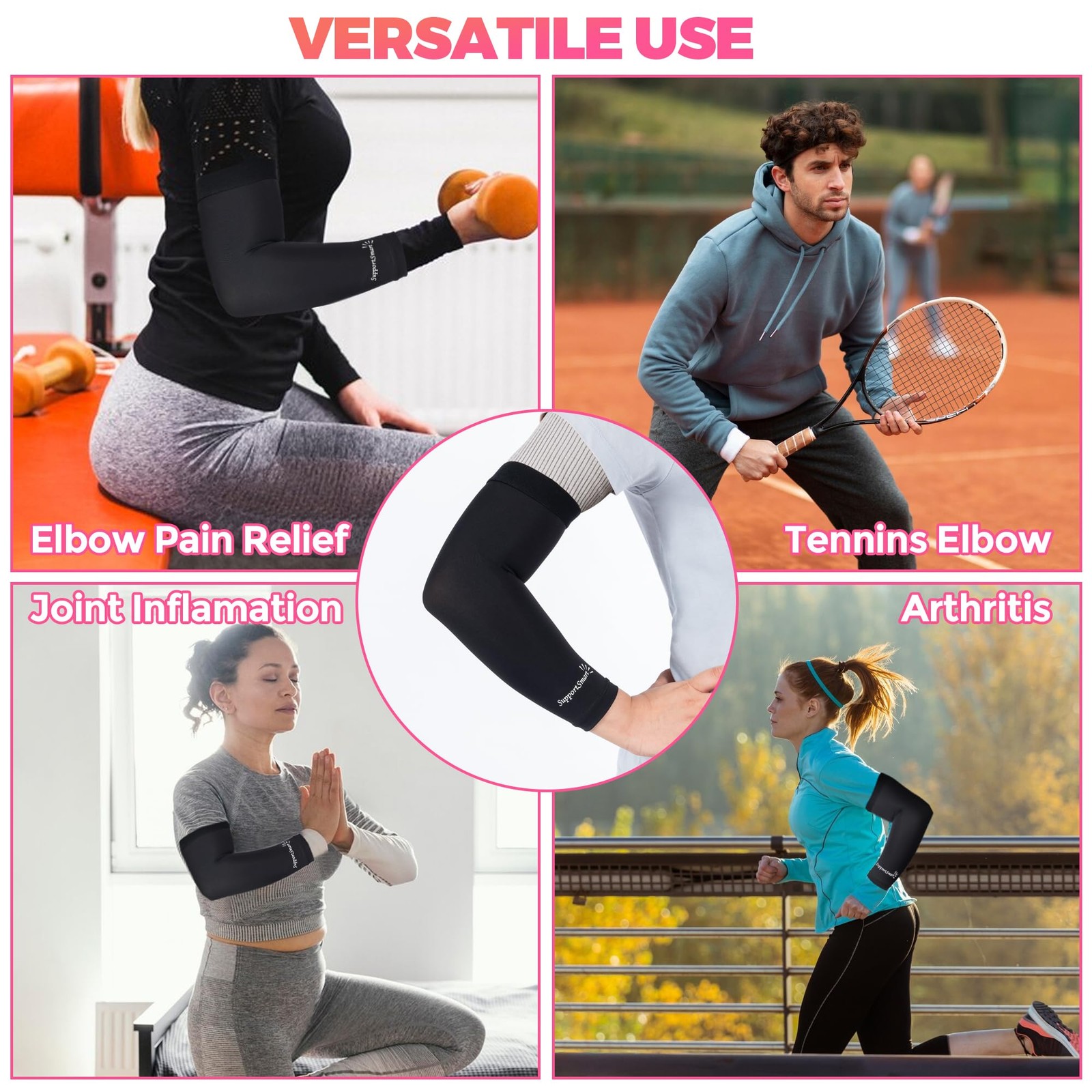 Arm Copper Compression Sleeve -Copper-Infused Full Arm Sleeve – Compact Lengt…