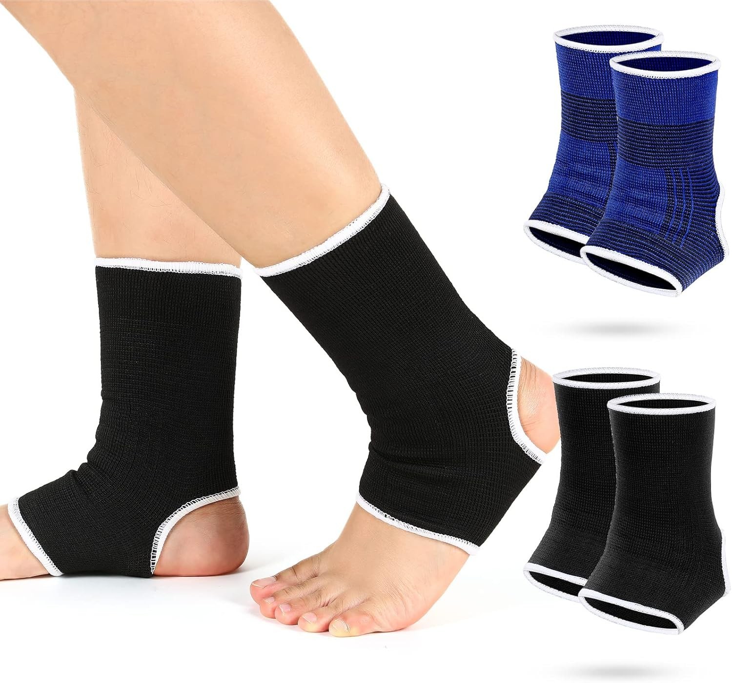 4 Pieces/ 2 Pair Kids Ankle Support Brace Elastic Kids Compression Socks Knit…