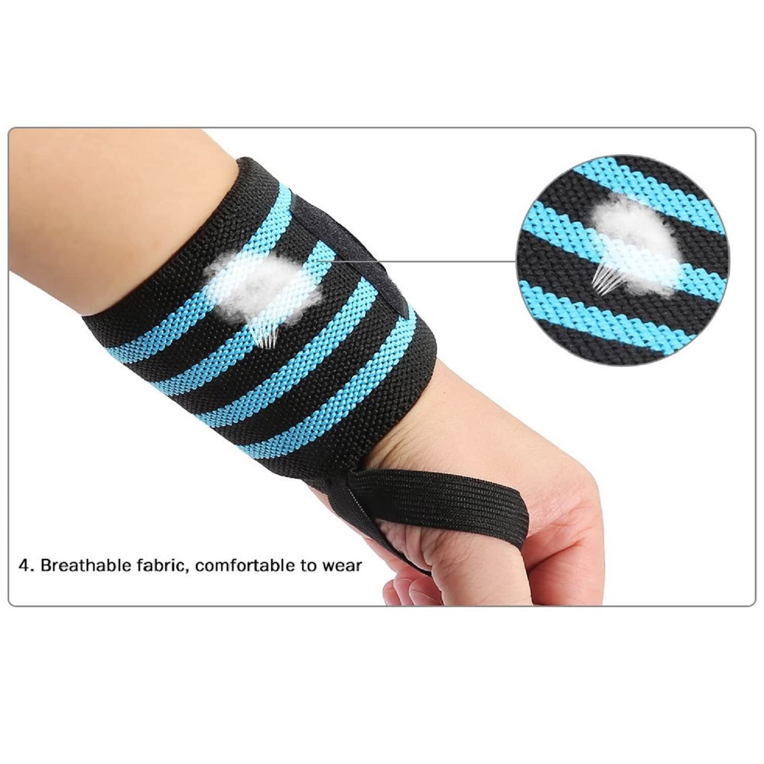 Wrist Support Braces for Weight Lifting with Thumb Loops ( Pack of 2 )