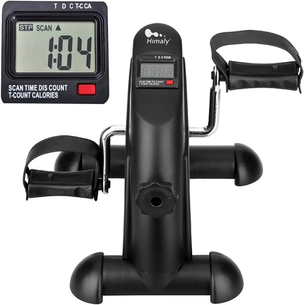 Mini Exercise Bike, himaly Under Desk Bike Pedal 1 Count (Pack of 1), Black