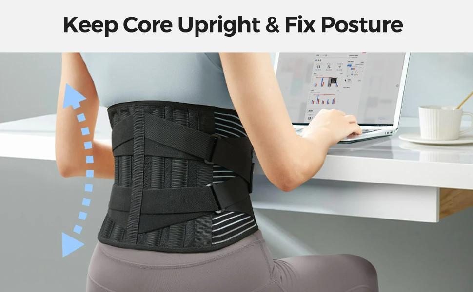 Adjustable Lumbar Support Belt for Lower Back Relief Waist Brace for Men & Women