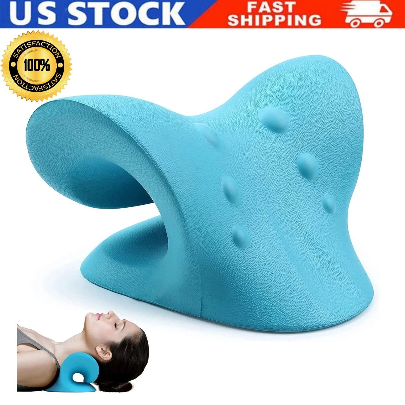 Neck Cloud Cervical Neck Stretcher Pillow Traction Device Pain Relief Massage.