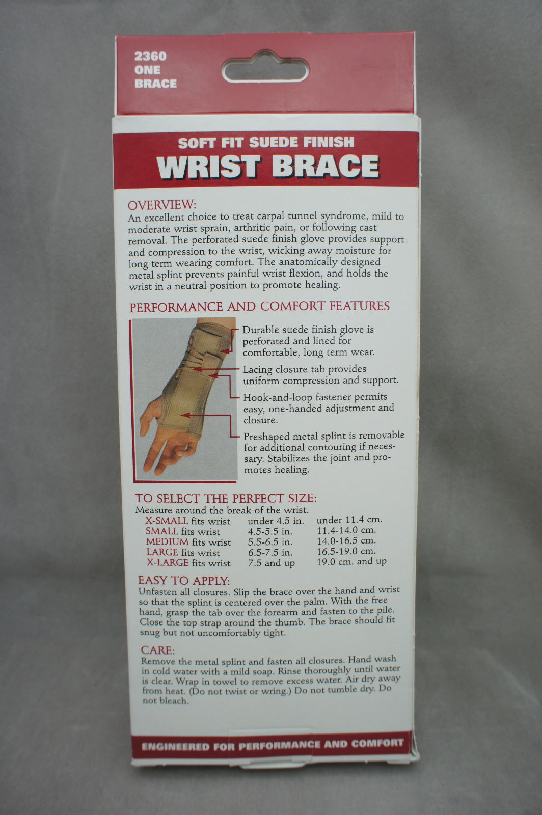 NEW Wrist Brace OTC Soft Fit Suede Finish Beige Different Sizes Left Right NIB