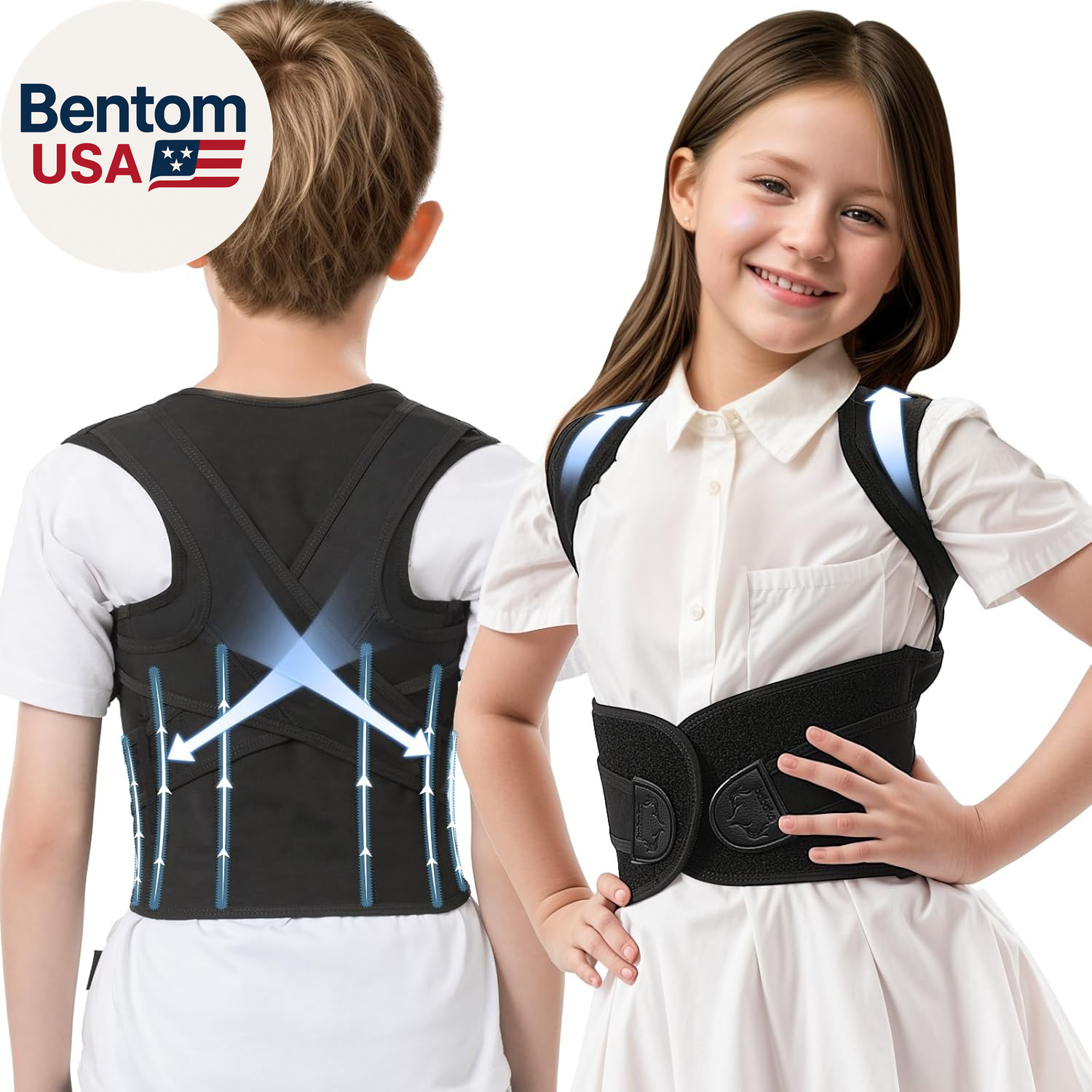 Posture Corrector for Kids and Teens Adjustable Full Back Support Brace, Scolios