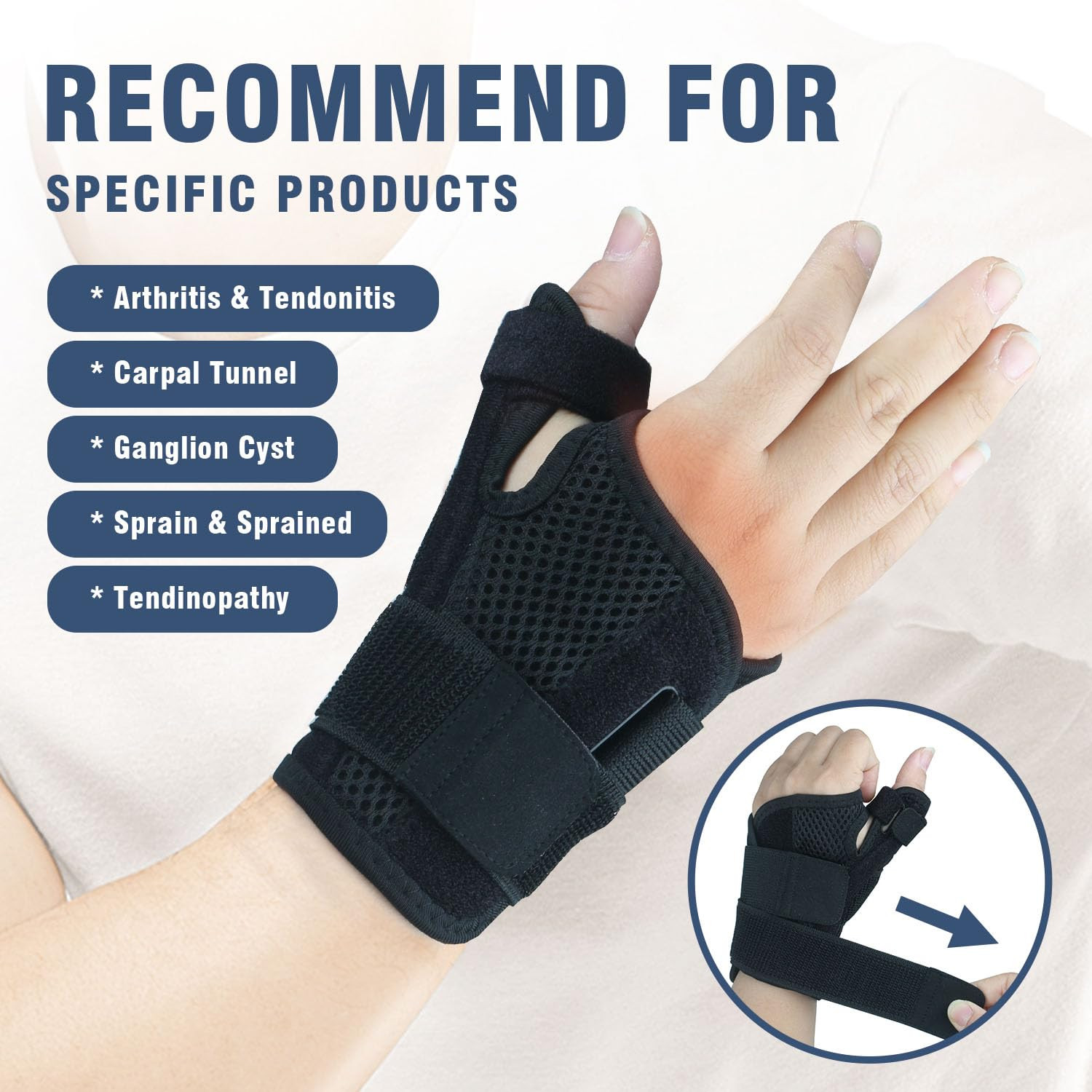 Thumb Brace, Thumb Spica Splint for Right Hand or Left Hand for Arthritis Pai…