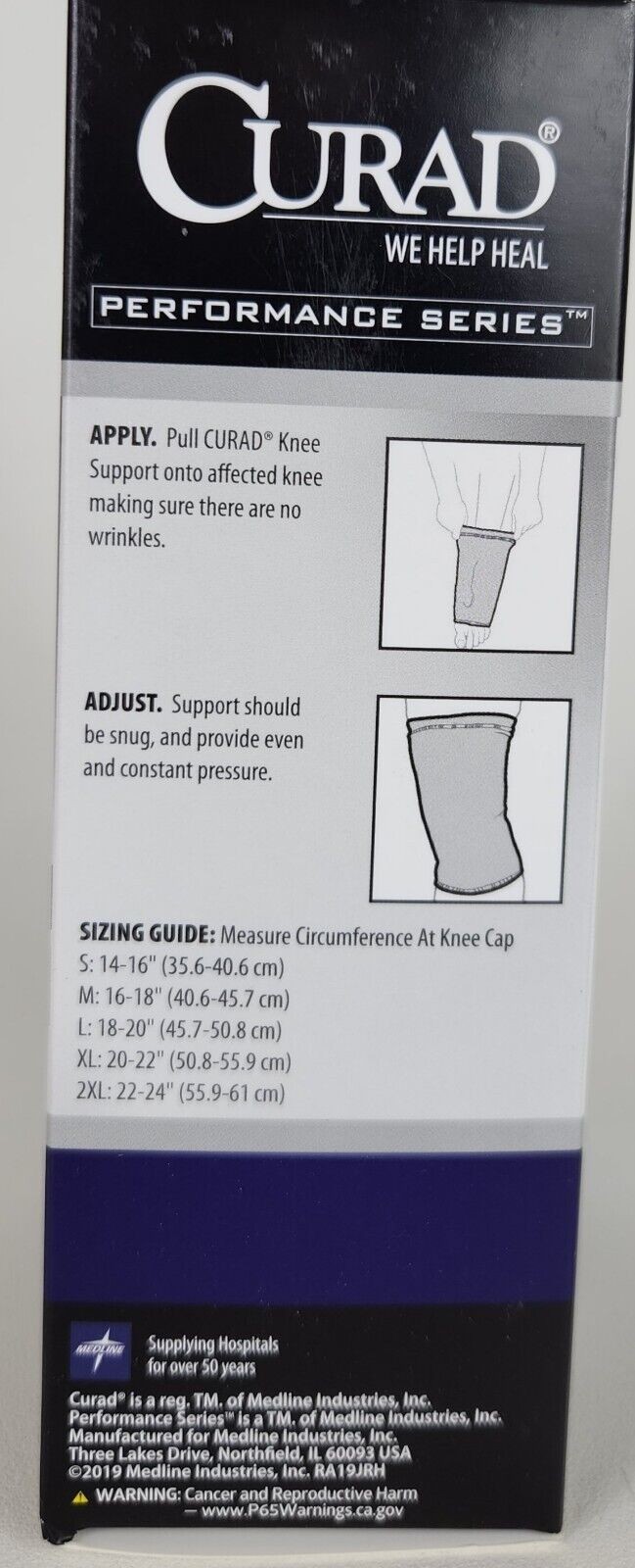 Curad Elastic Pull-Over Knee Supports Size – Med fits 16-18″ (ABOVE Knee Cap)