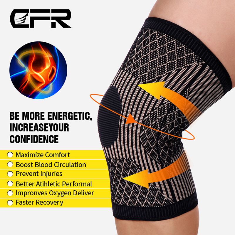 Copper Compression Knee Support Brace Joint Pain Arthritis Relief Sleeve Sport