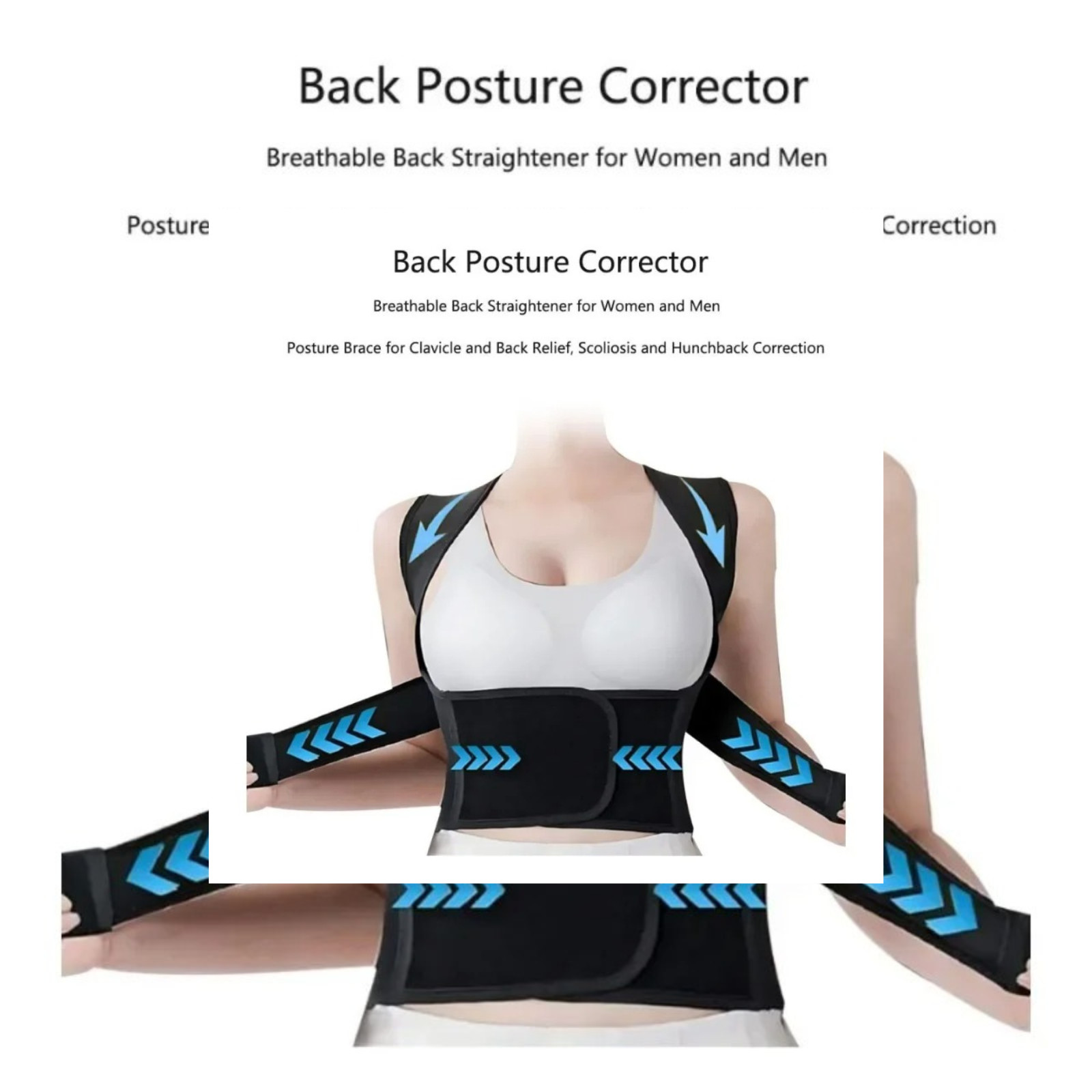 Back Brace Posture Corrector for Women and Men, Shoulder Straightener Adjustable