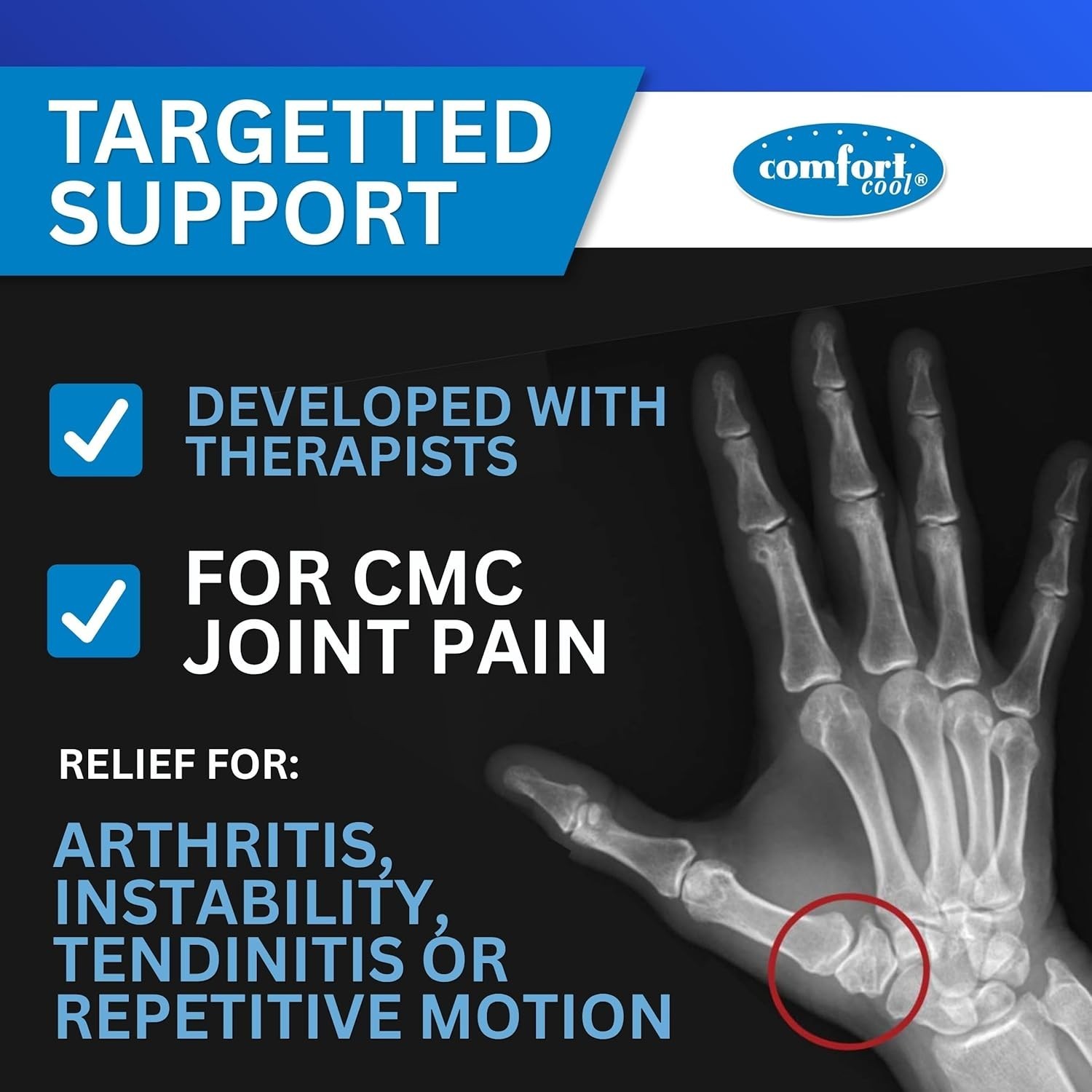 Soft Neoprene Thumb Support – CMC Brace for Tendinitis & Arthritis – Right Hand