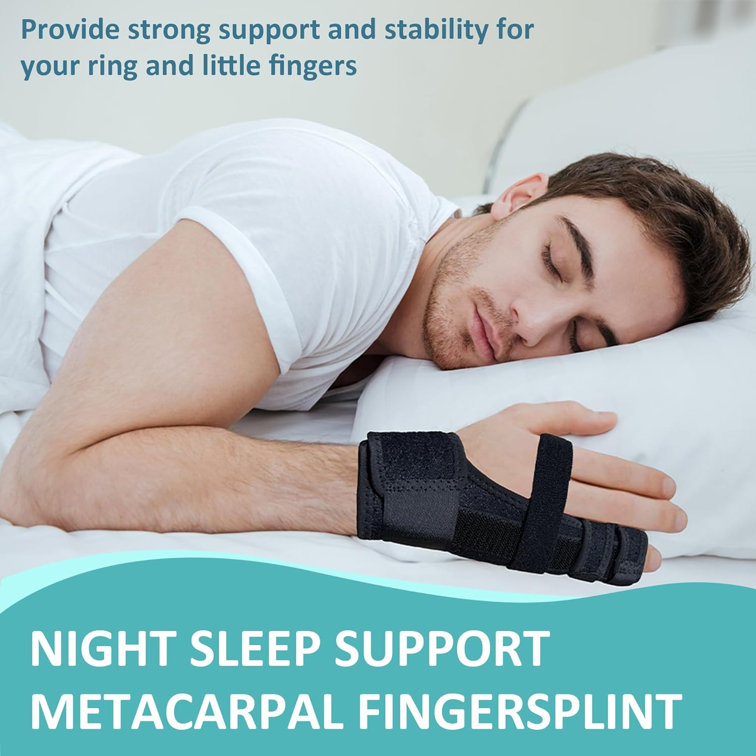 Metacarpal Finger Splint Hand Brace – Pinky Ring Finger Immobilizer For Boxer Fr